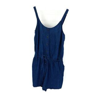 Just Be Blue Denim Jeans Shorts Adjustable Jumpsuit Romper Womens M